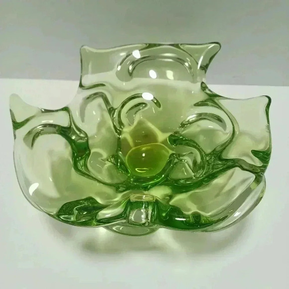 Murano Other - Vintage Murano Italy Art Glass Bowl Candy Trinket Dish Ashtray Green